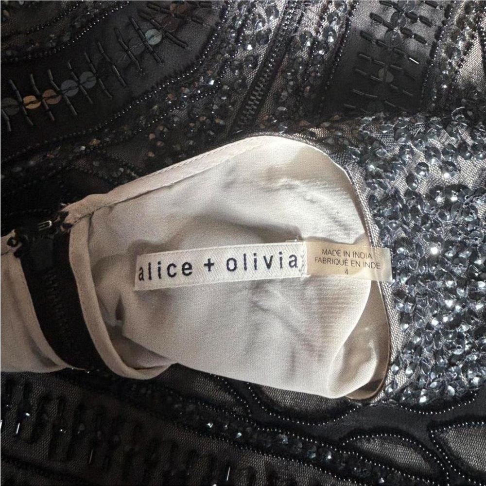Alice + Olivia Black Embellished Blouse - Picture 2 of 4
